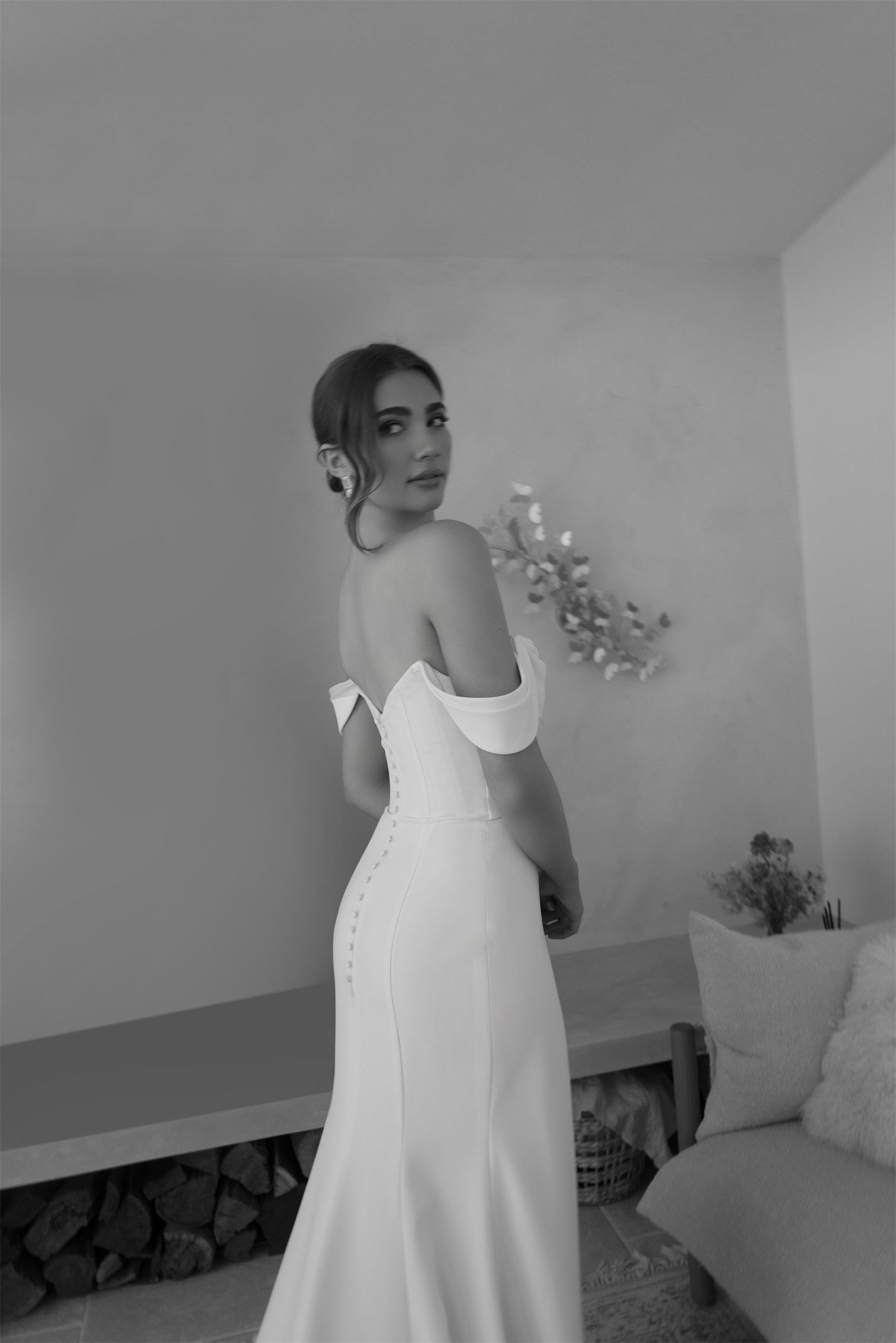 ATHENA gown - minimal FITTED bridal gown by Willow collection Miss Chloe