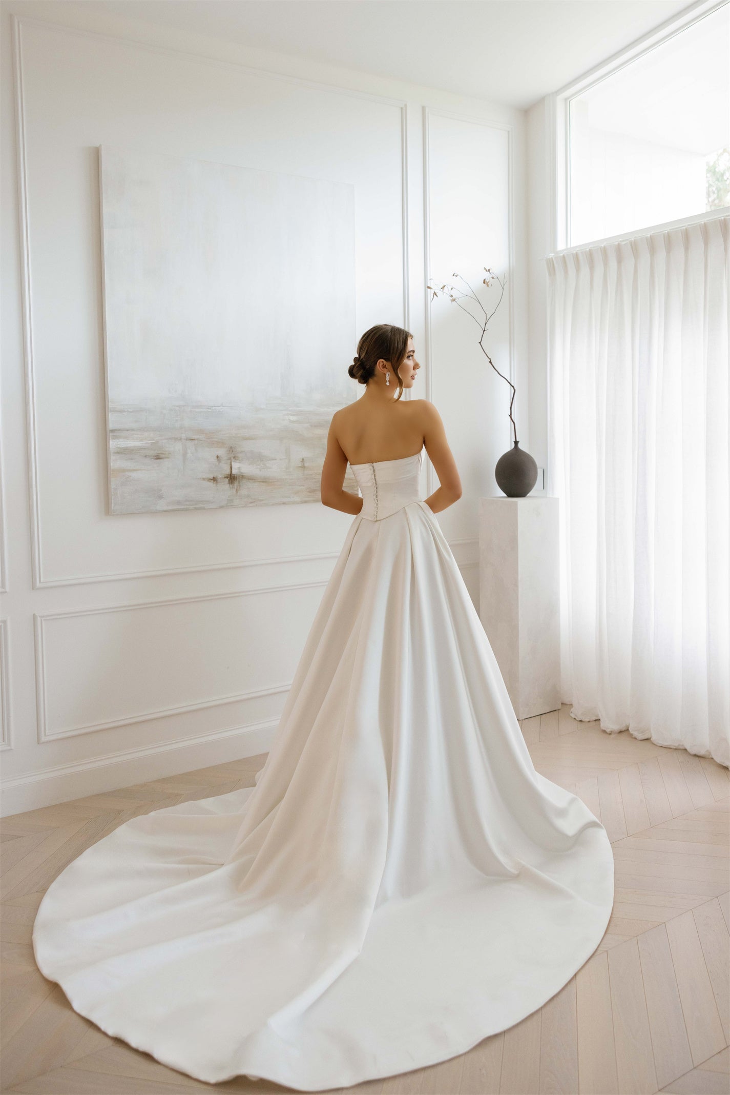 EMILY gown - A-LINE satin bridal gown by Willow collection Miss Chloe