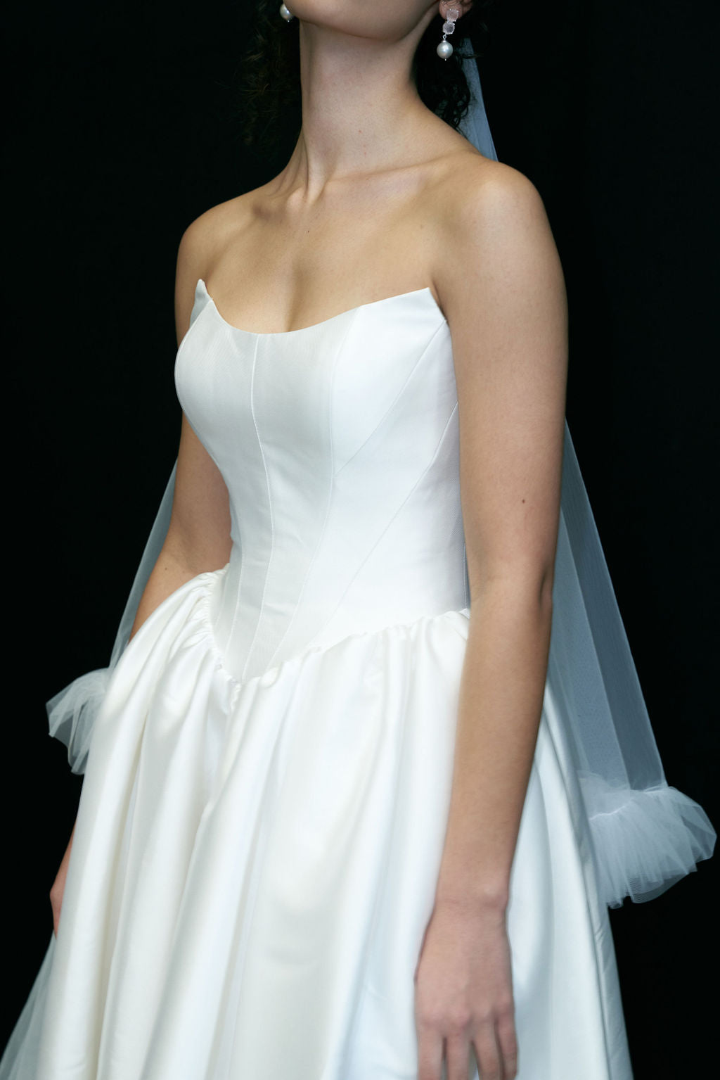 KHANEE Bridal gown - by Windsor collection Jessica Couture. A-line Strapless Mikado gown with Cat-eye Bodice