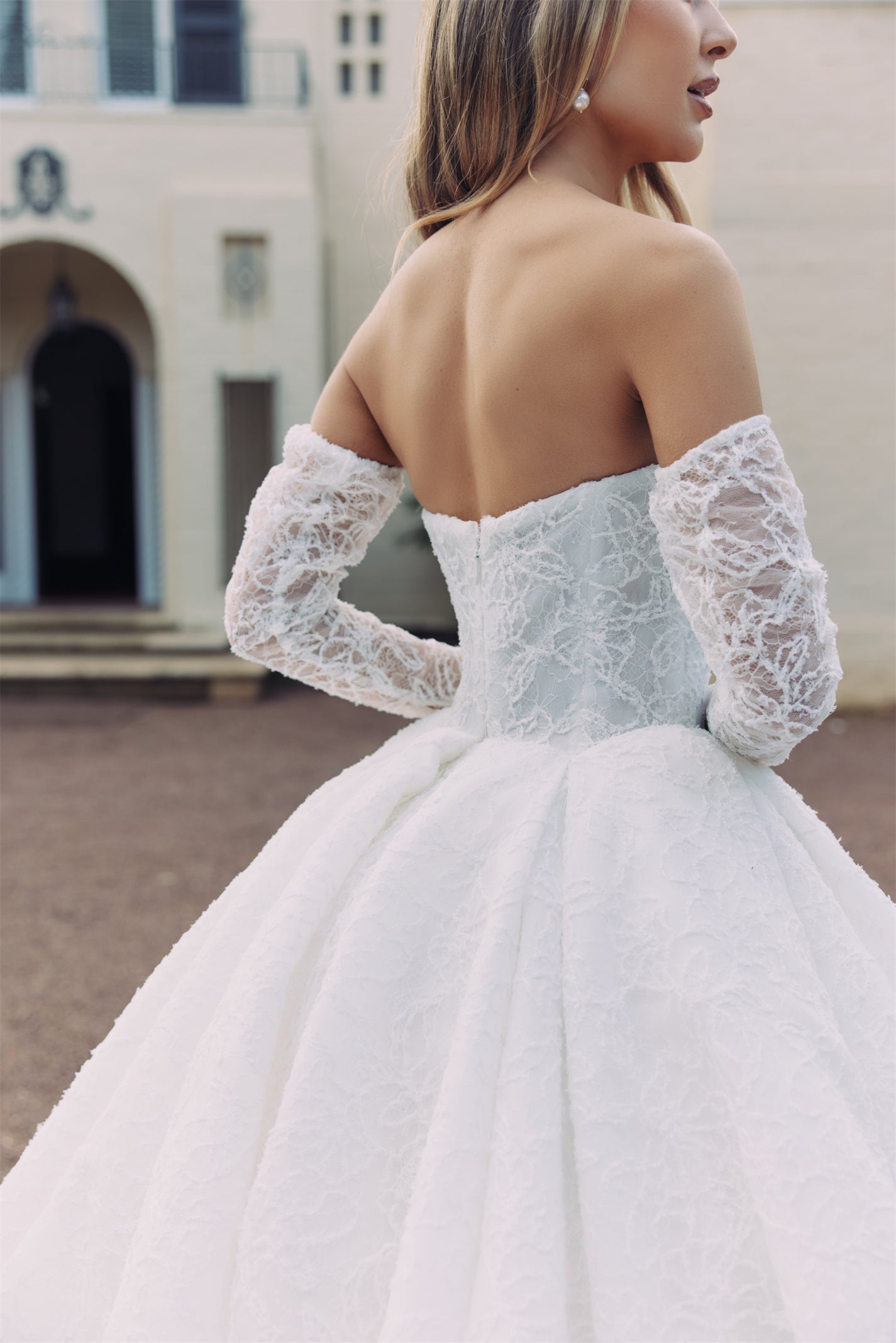 TALIA Bridal Gown - Wedding dress by Victoria Collection Jessica Couture. Featuring a A-line Princess ballgown with chapel train, strapless sweetheart neckline in luxurious lace.