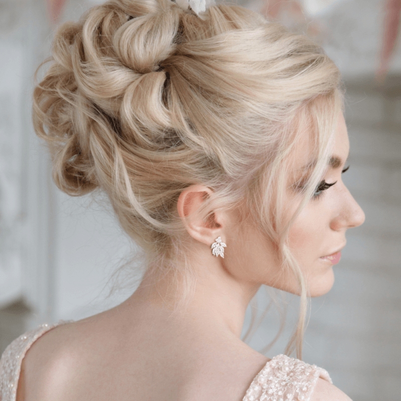 Earrings with Cluster of marquise cut gems set in gold