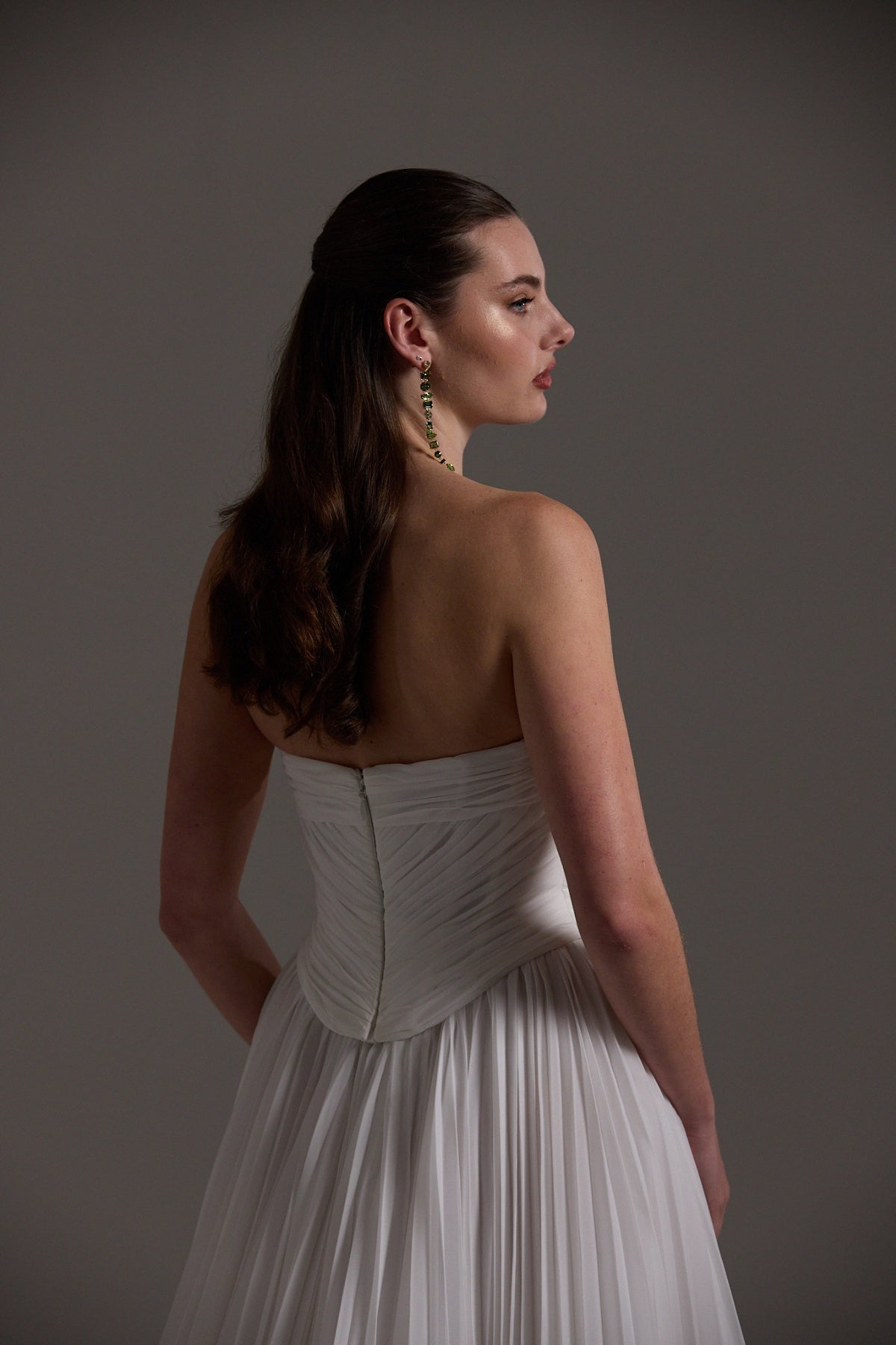 Pleated chiffon two piece A-line Wedding dress by Atelier Wu 