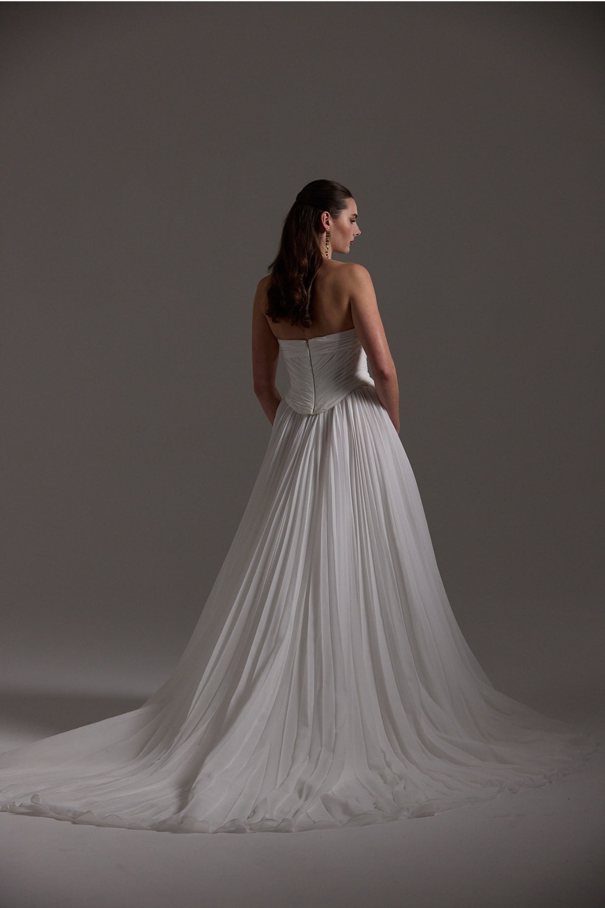 Pleated chiffon two piece A-line Wedding dress by Atelier Wu 