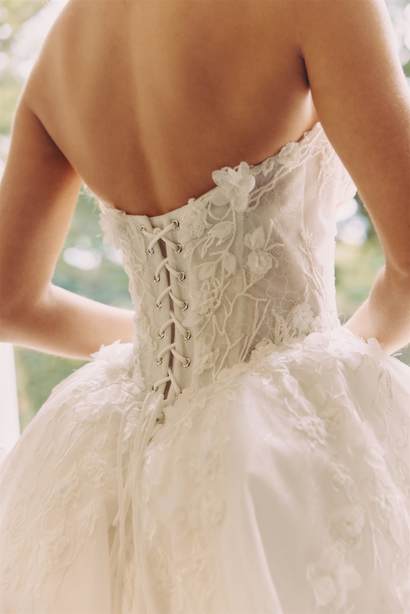 FREYA Bridal Gown - Wedding dress by Victoria Collection Jessica Couture. Featuring an A-line lace-up Princess Ballgown with chapel train, and floral lace. 