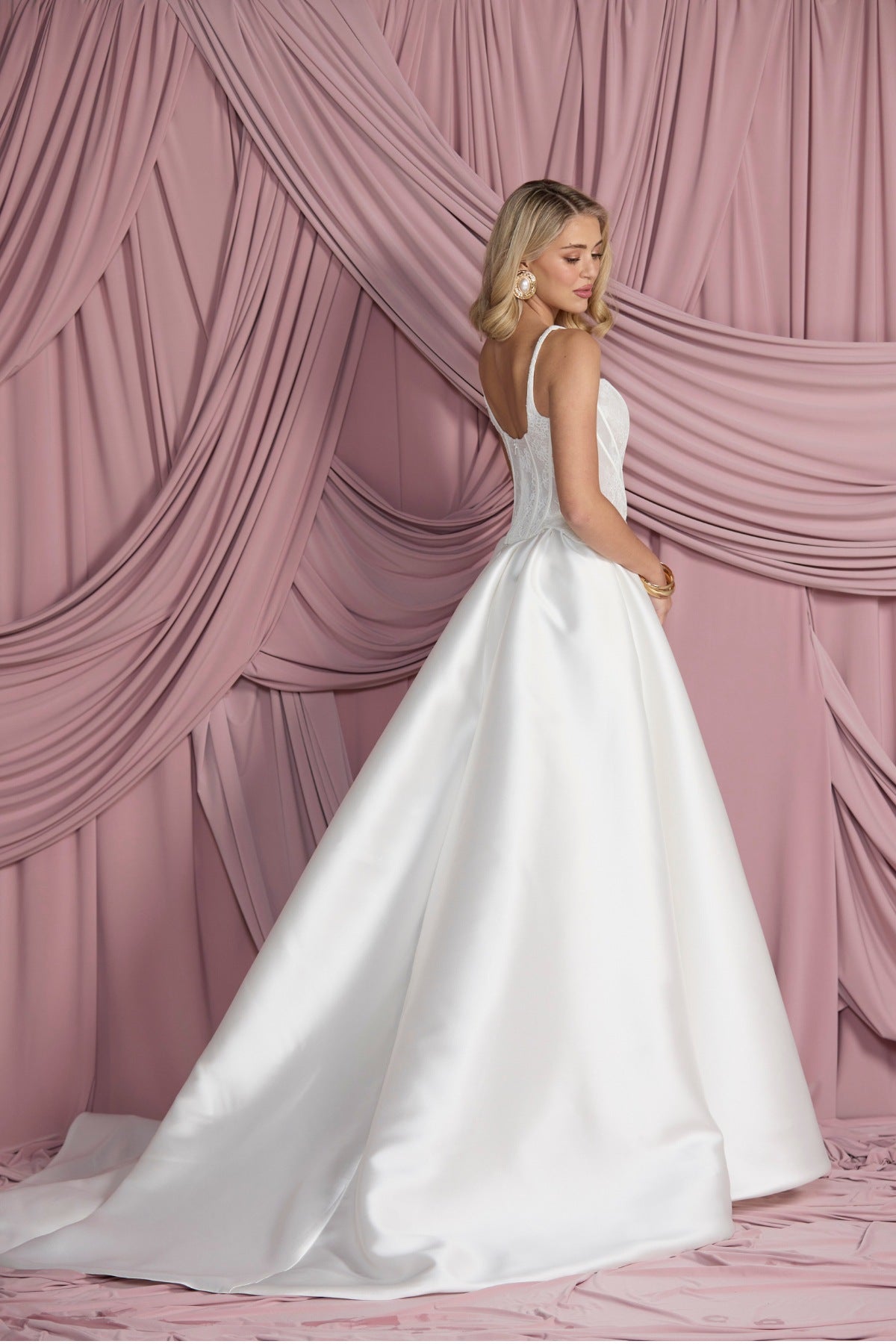 A line mikado bridal skirt mix match 