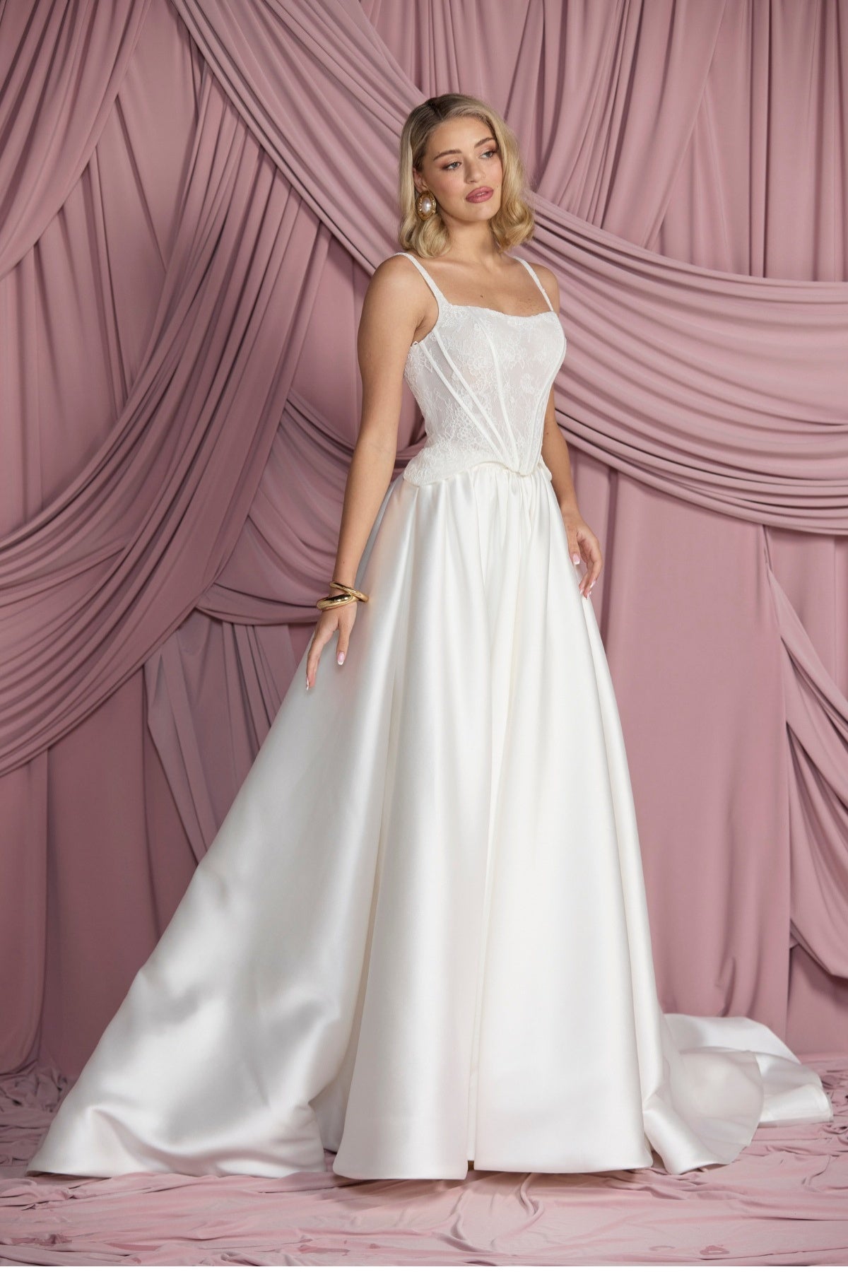 A line mikado bridal skirt mix match 