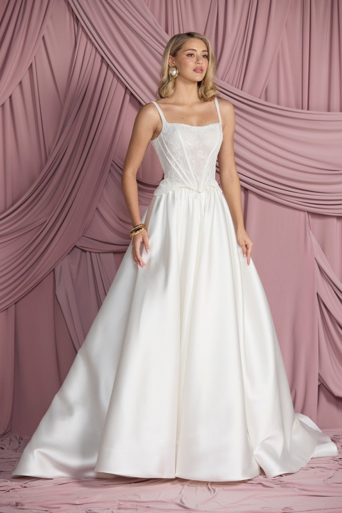 A line mikado bridal skirt mix match 