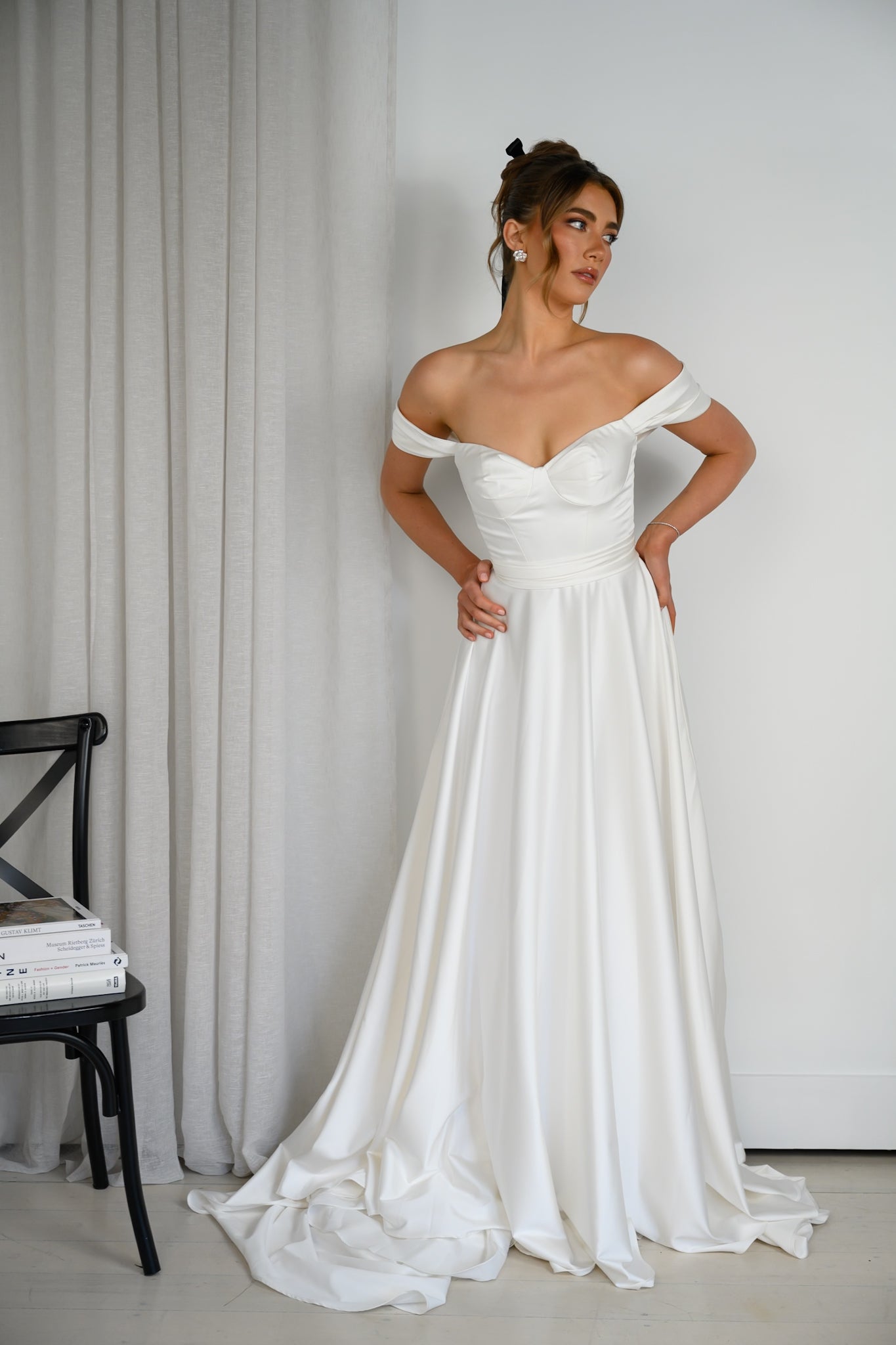 ELEASE gown - A-LINE minimal bridal gown by Ever after collection Miss Chloe 
