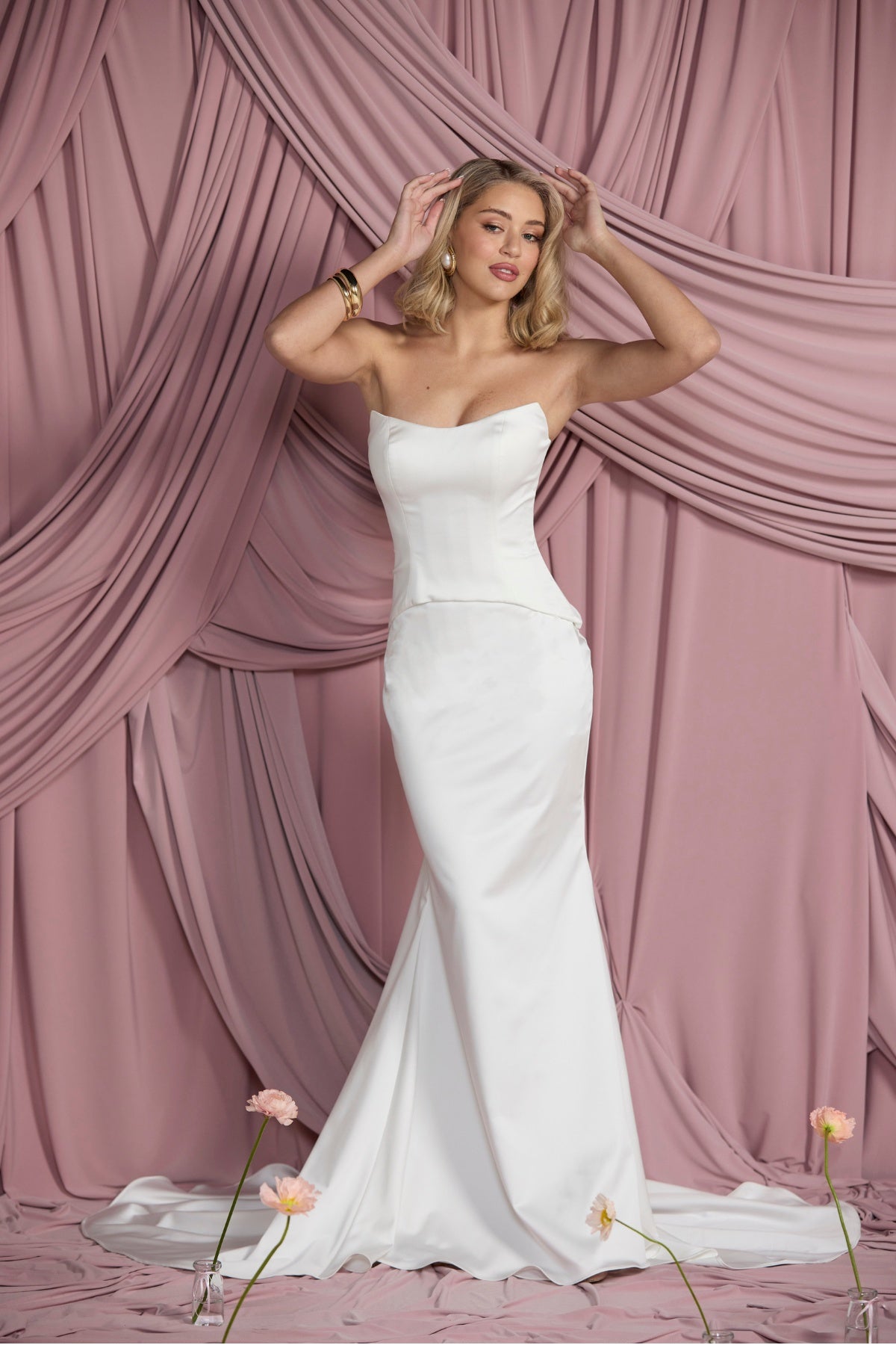 Fit and flare satin Bridal skirt mix match collection 