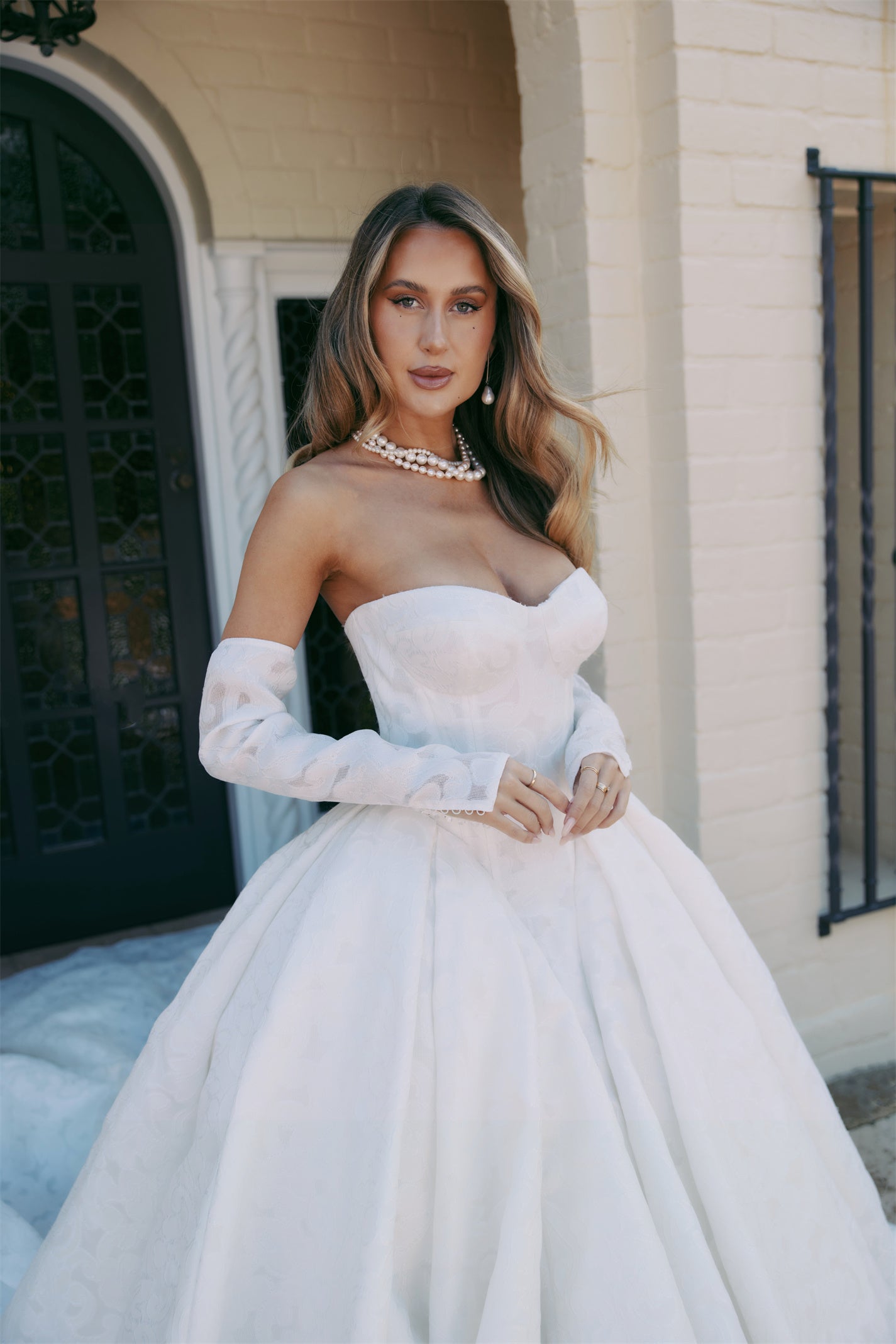 MACKENZIE Bridal Gown - Wedding dress by Victoria Collection Jessica Couture. Featuring an A-line Princess ballgown with cathedral train, and strapless sweetheart neckline. 