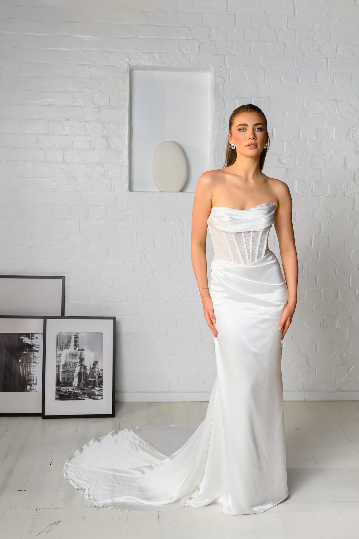 SIRENE gown - Fitted SATIN bridal gown by Ever after collection Miss Chloe 