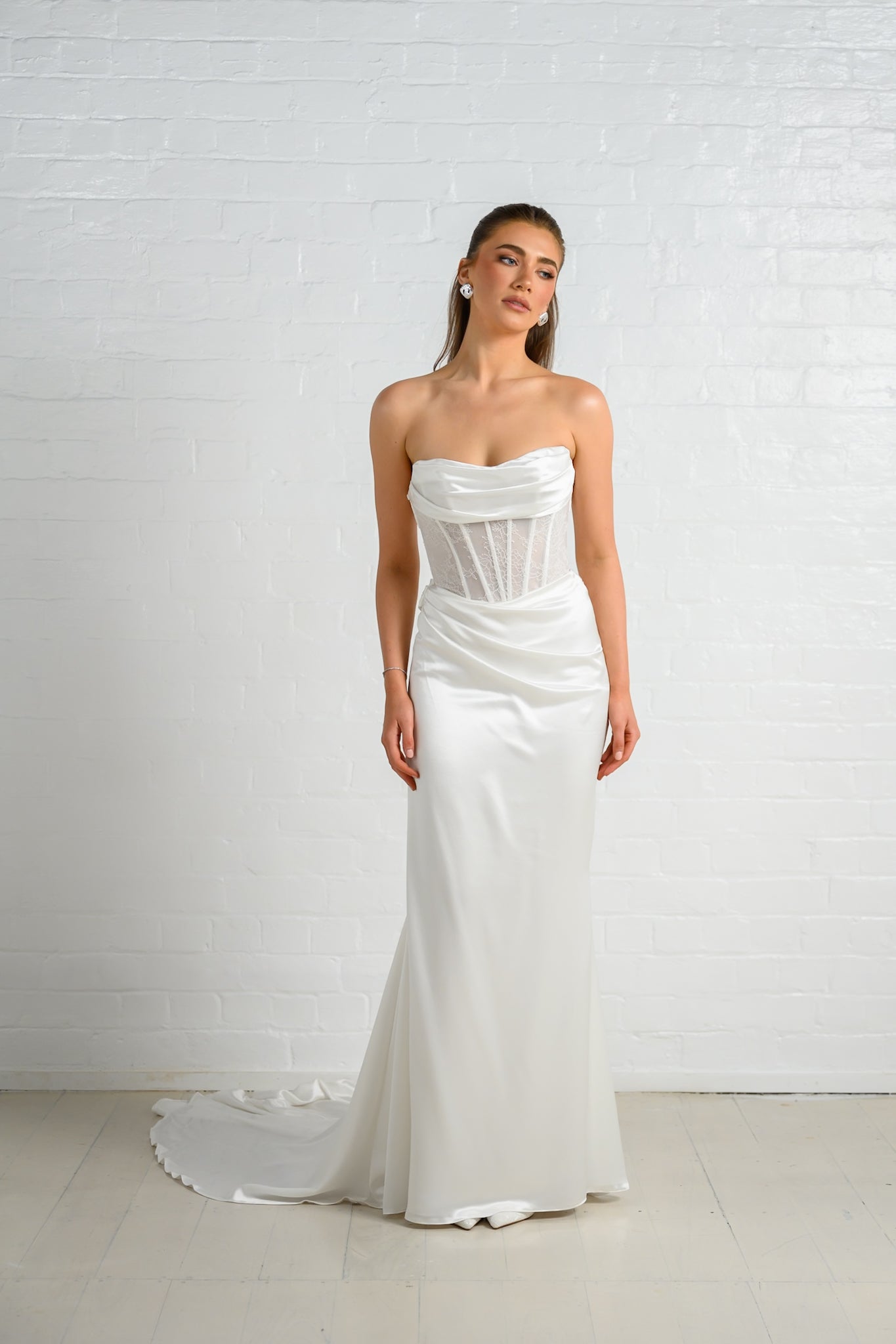 SIRENE gown - Fitted SATIN bridal gown by Ever after collection Miss Chloe 