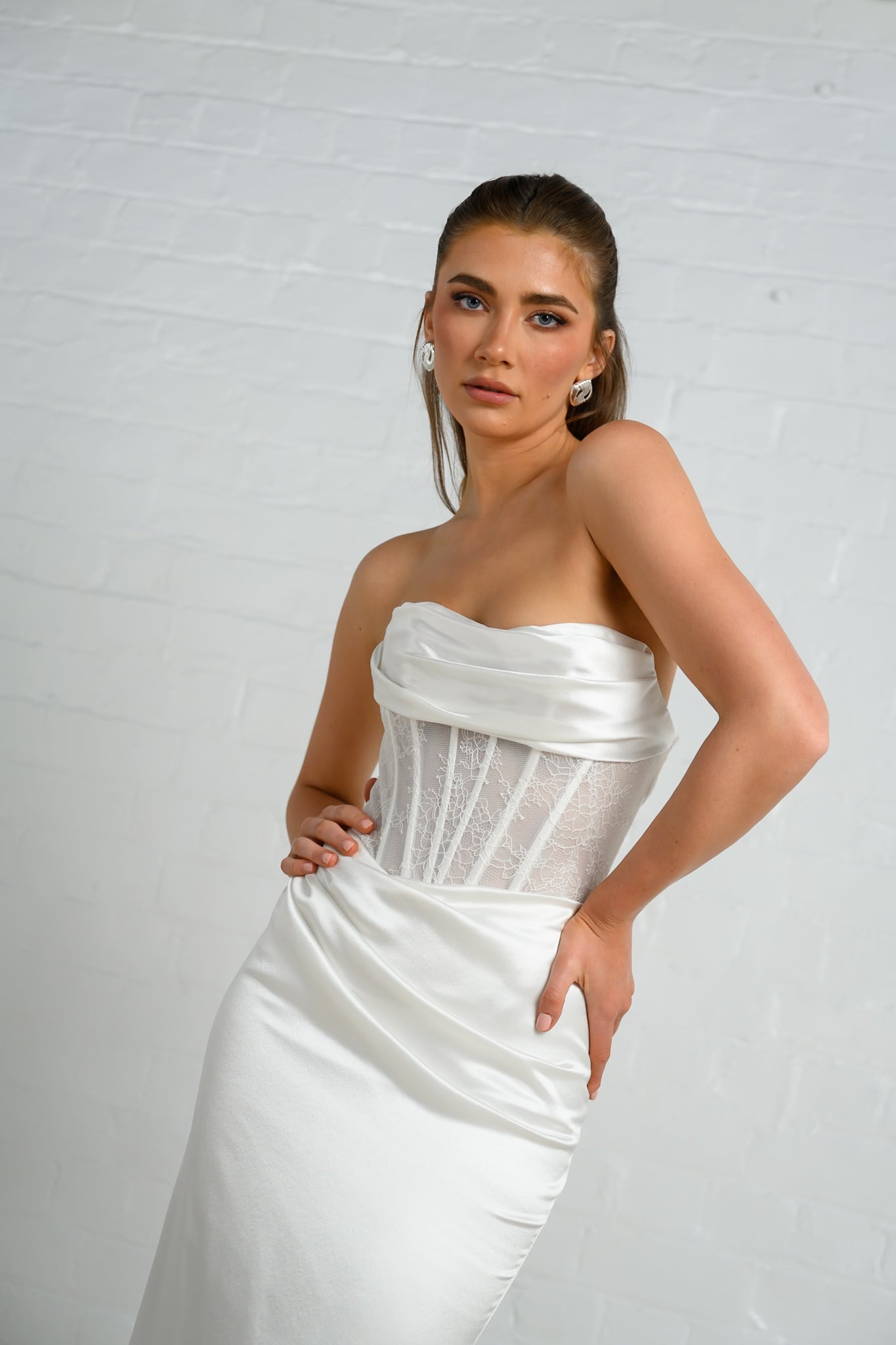 SIRENE gown - Fitted SATIN bridal gown by Ever after collection Miss Chloe 