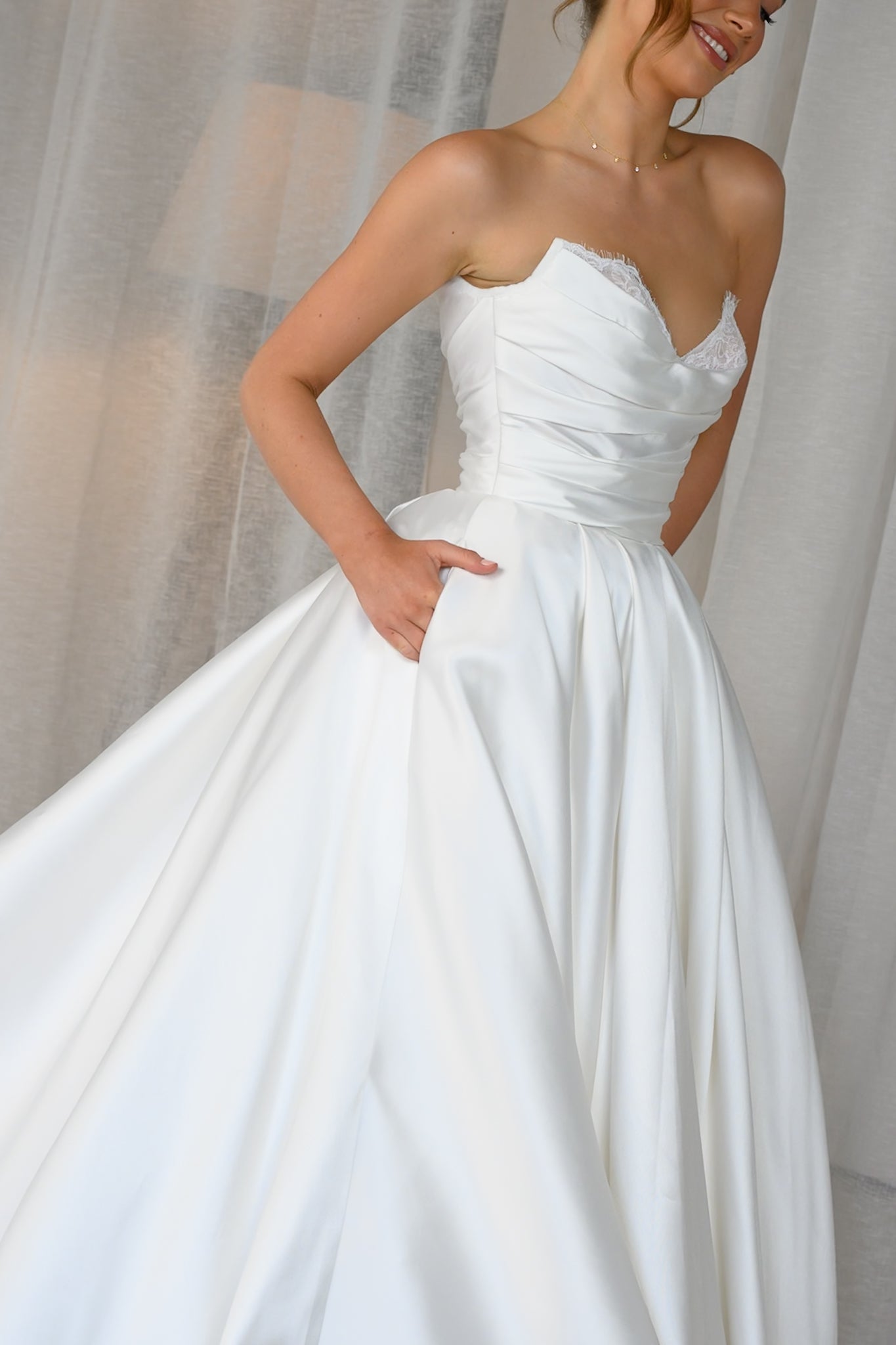 PARIS gown - Satin A-LINE bridal gown by Ever after collection Miss Chloe 