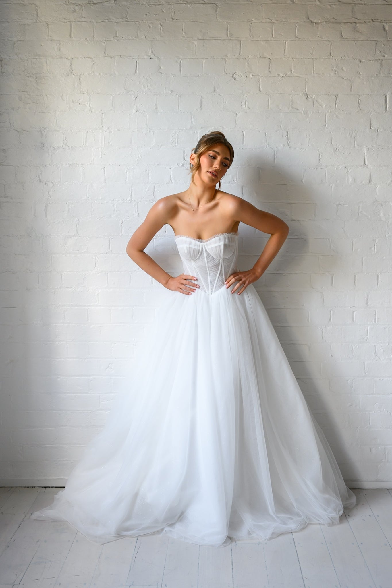 MAGDALEN gown - Chiffon A-LINE bridal gown by Ever after collection Miss Chloe 
