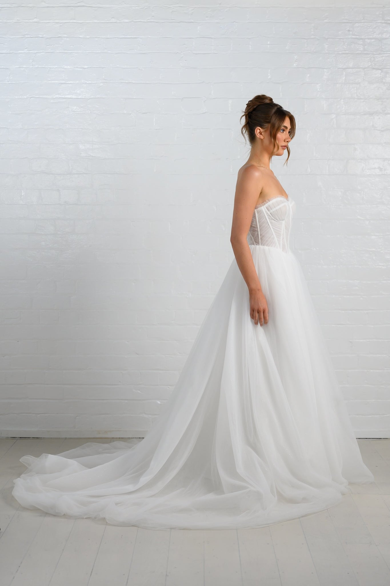 MAGDALEN gown - Chiffon A-LINE bridal gown by Ever after collection Miss Chloe 
