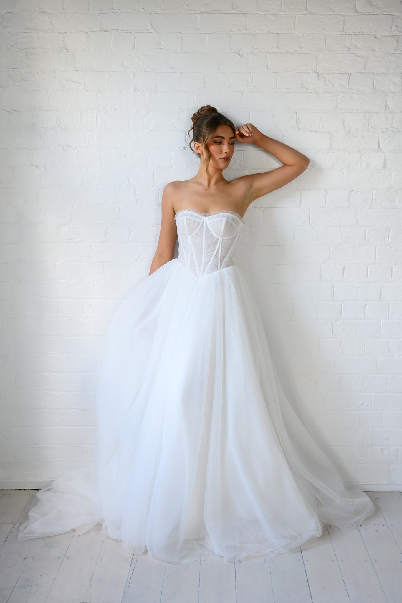 MAGDALEN gown - Chiffon A-LINE bridal gown by Ever after collection Miss Chloe 
