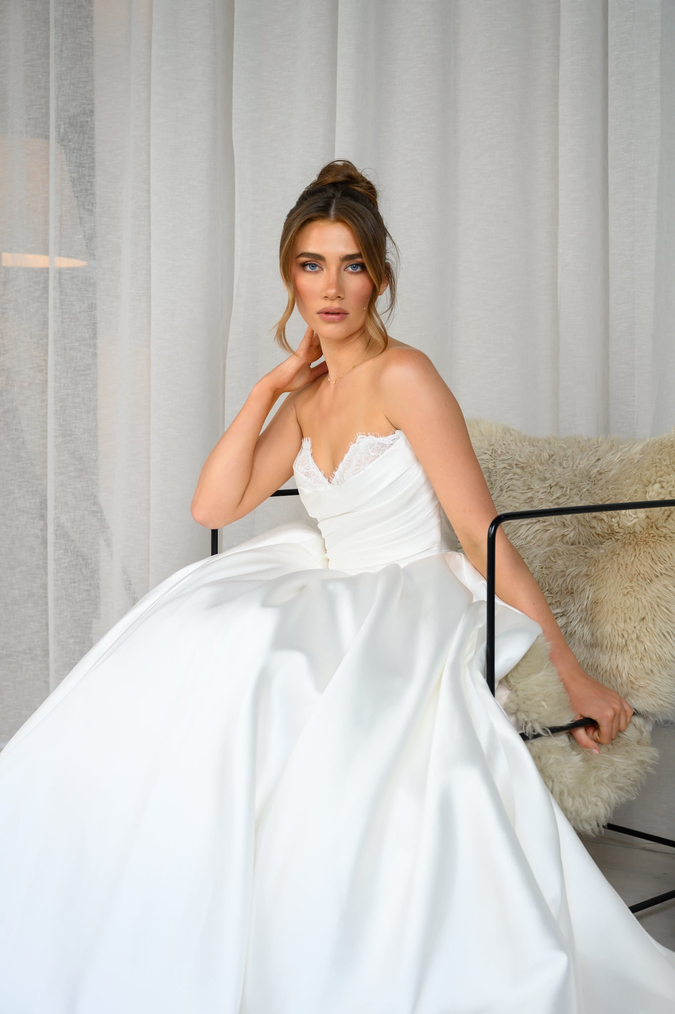 PARIS gown - Satin A-LINE bridal gown by Ever after collection Miss Chloe 