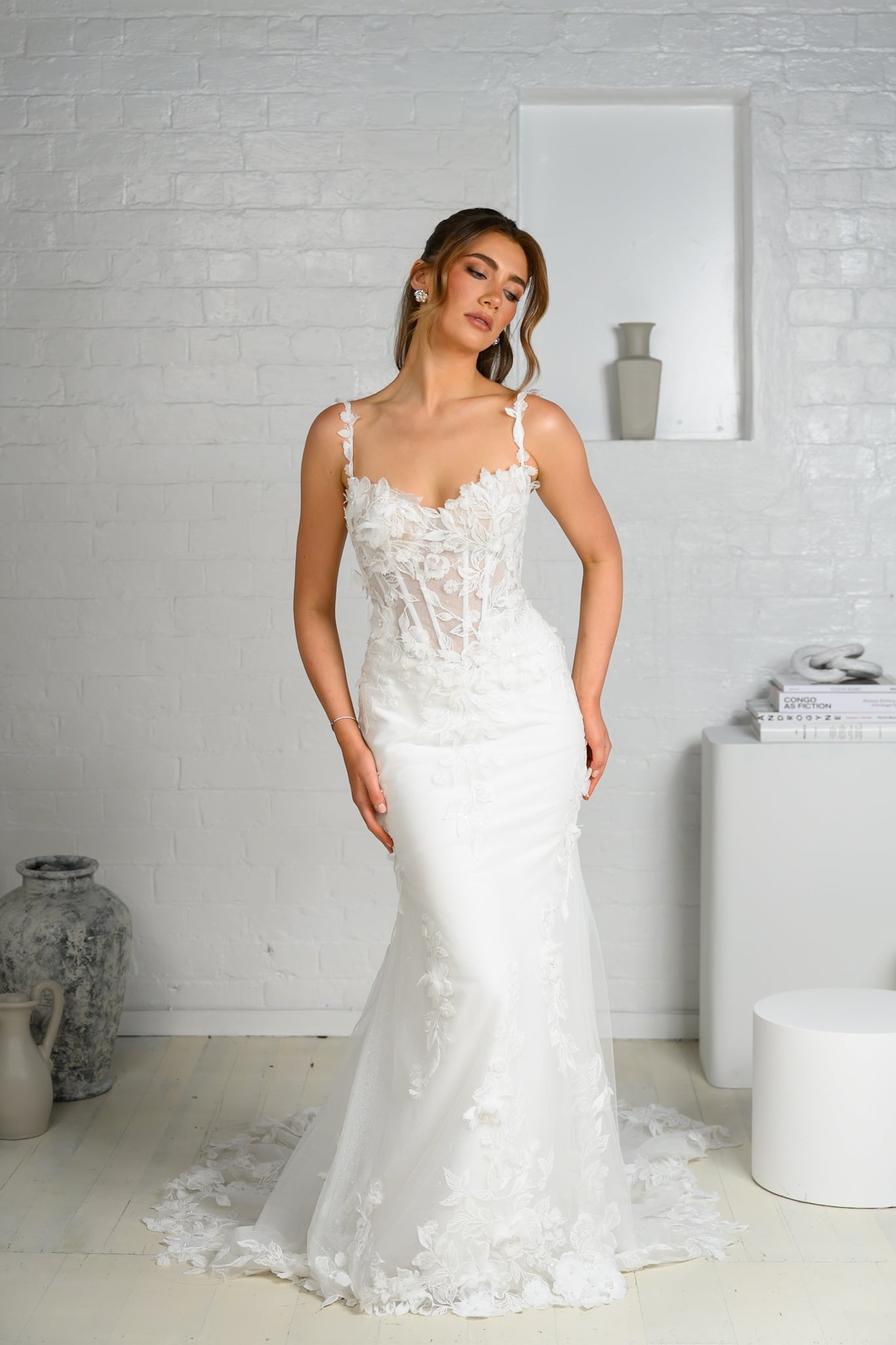 VERONIKA gown - Lace FIT-N-FLARE bridal gown by Ever after collection Miss Chloe 