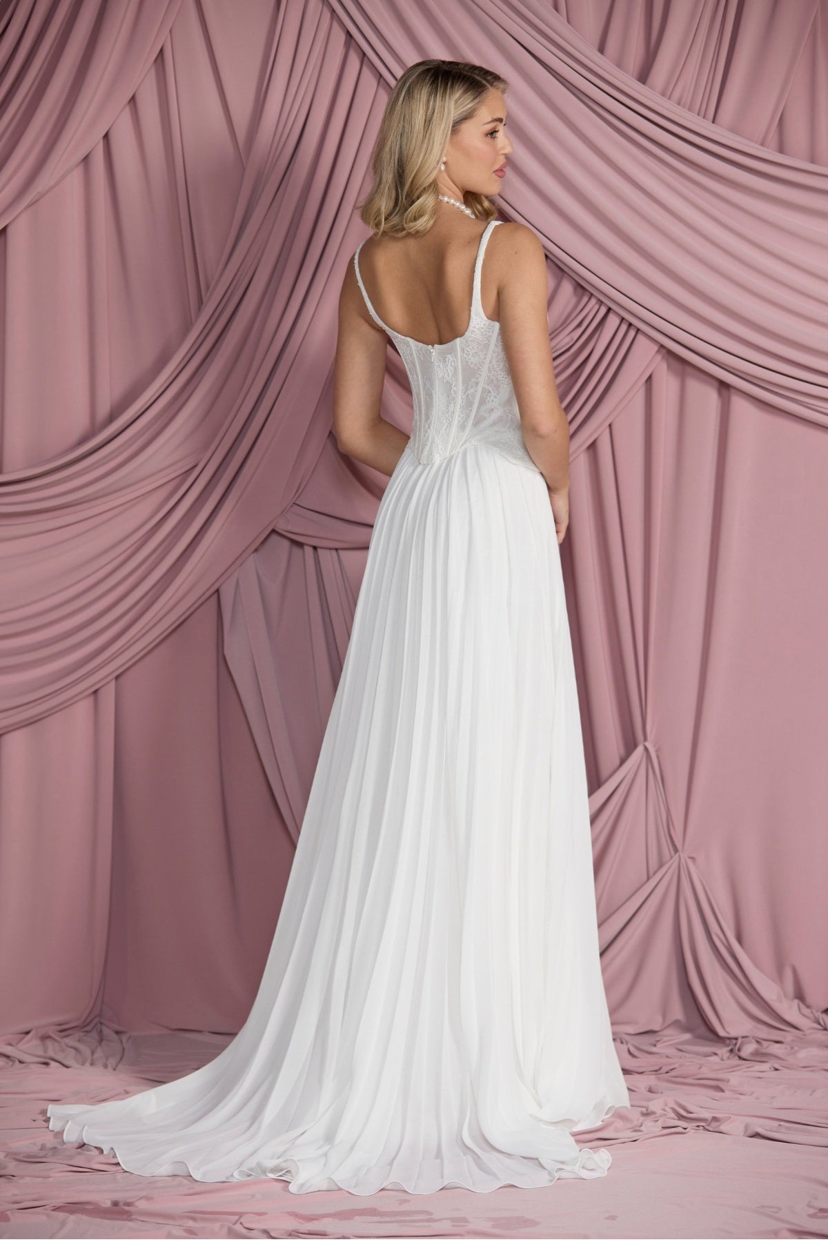 pleated chiffon bridal skirt two piece mix match collection 