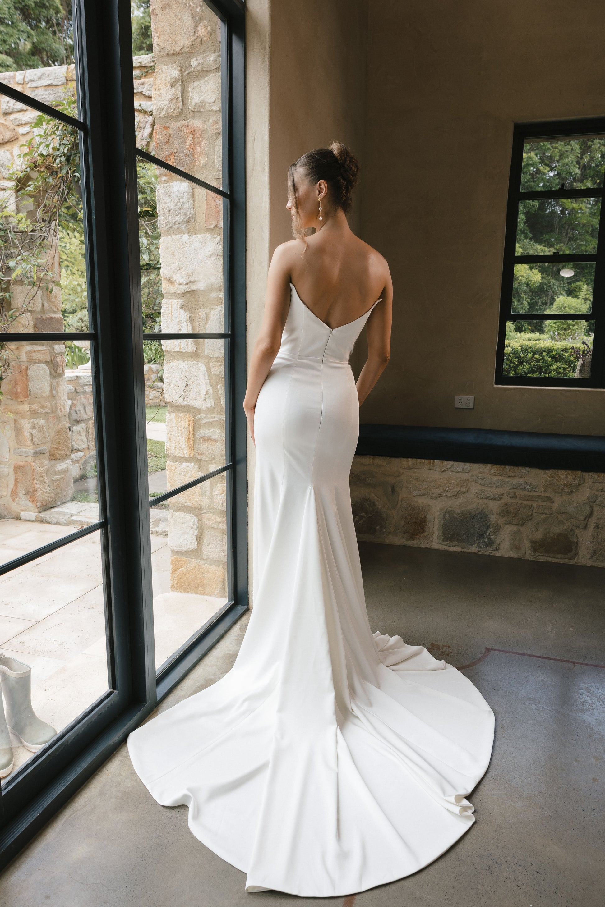 SANTANA gown - FITTED minimal bridal gown by Roselle collection Jessica Couture 