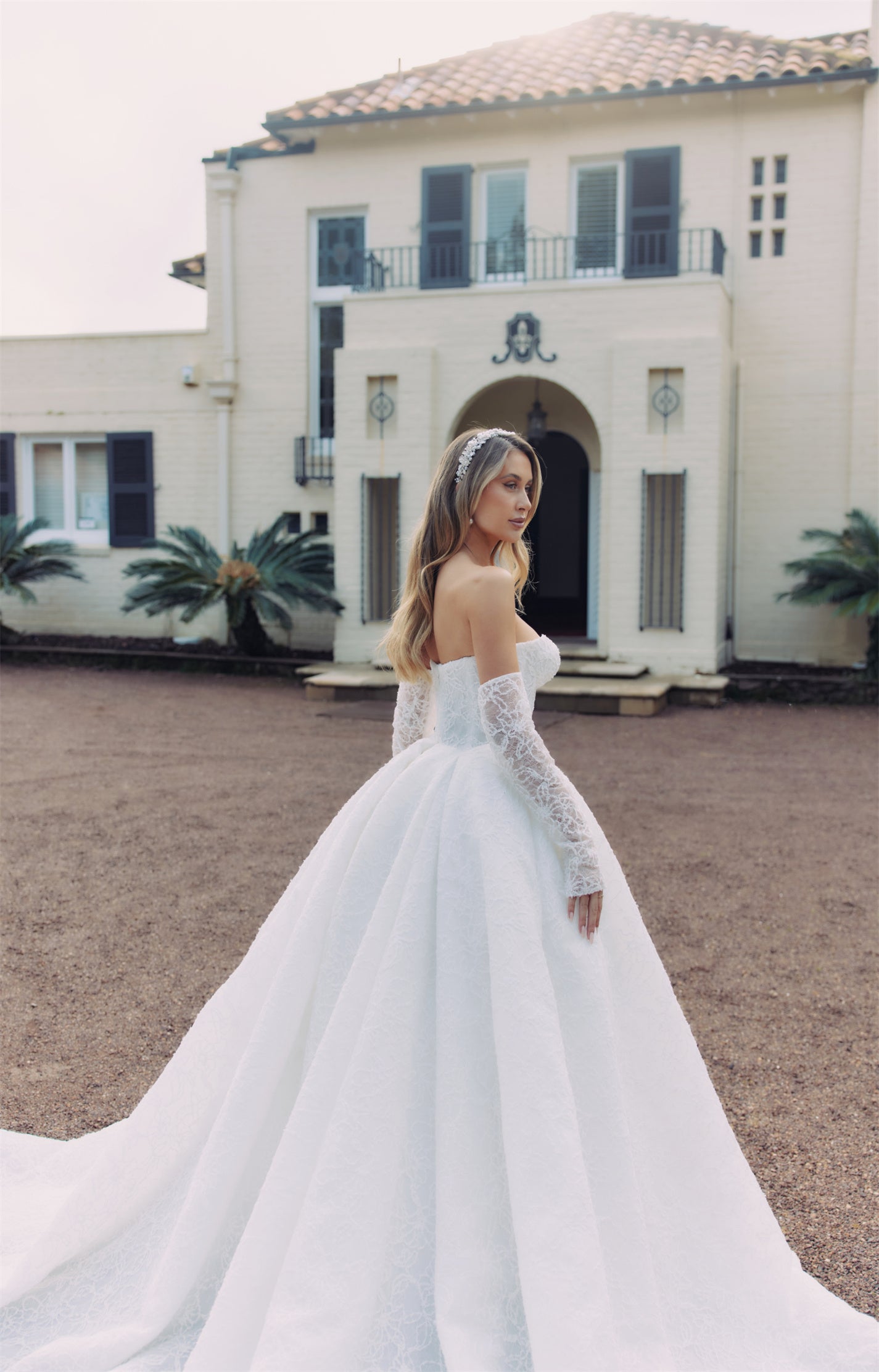 TALIA Bridal Gown - Wedding dress by Victoria Collection Jessica Couture. Featuring a A-line Princess ballgown with chapel train, strapless sweetheart neckline in luxurious lace. 