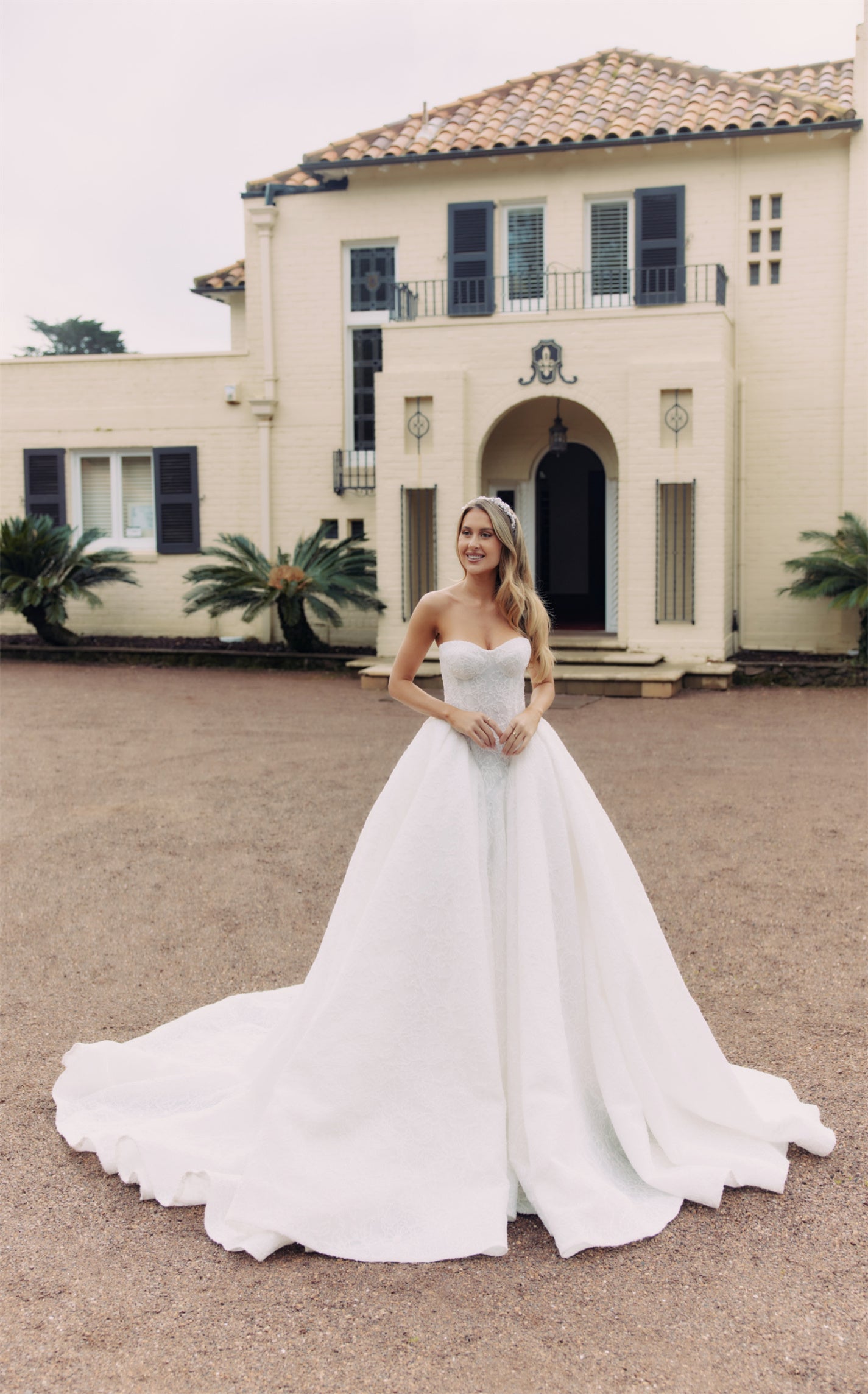 TALIA Bridal Gown - Wedding dress by Victoria Collection Jessica Couture. Featuring a A-line Princess ballgown with chapel train, strapless sweetheart neckline in luxurious lace. 