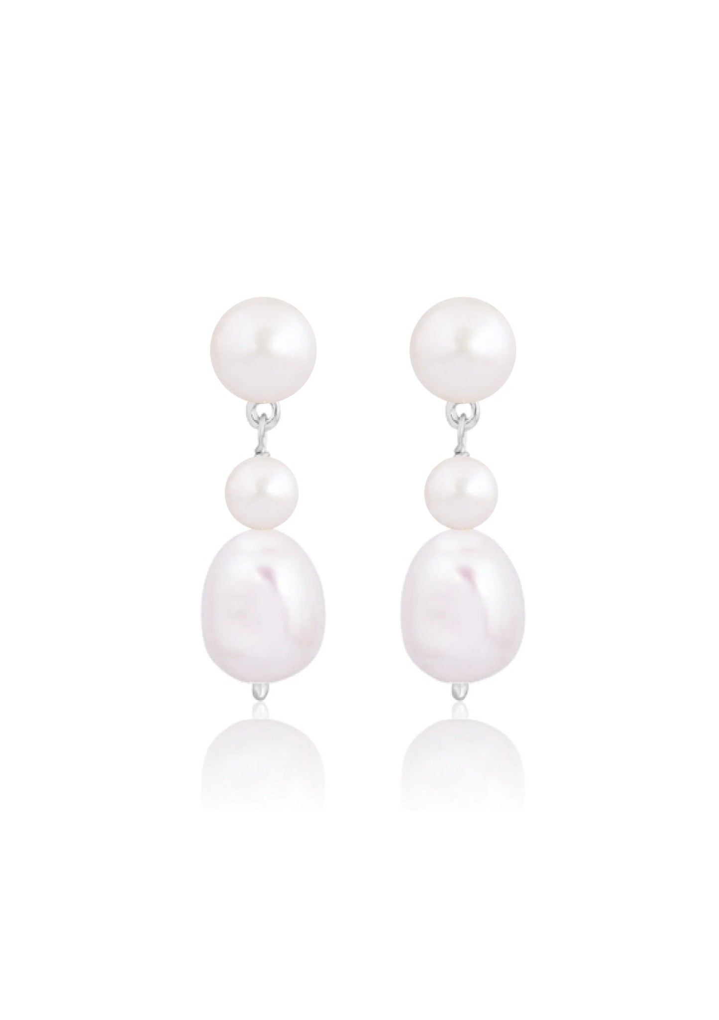 LUCIA PEARL DROP EARRINGS SILVER
