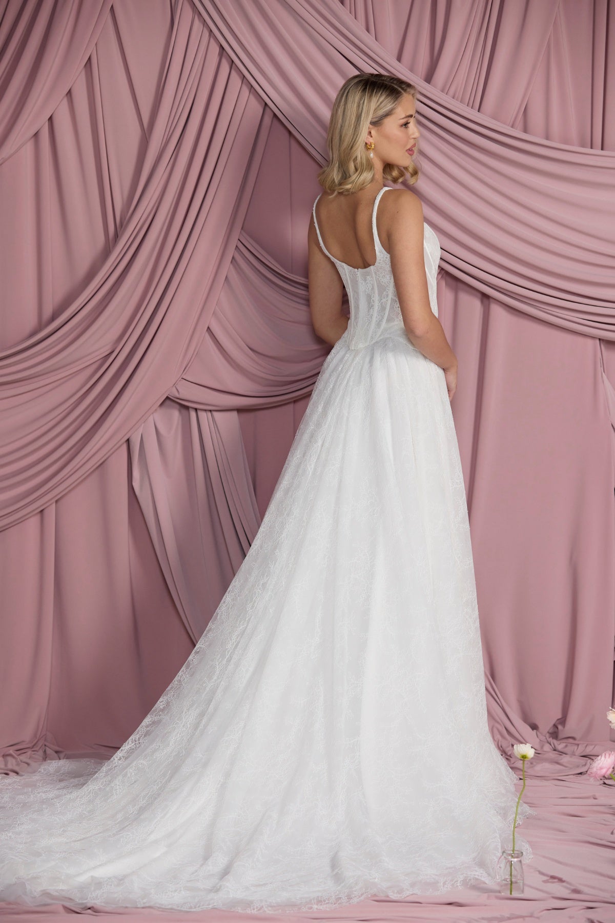 chantilly lace and tulle skirt, two piece bridal collection 