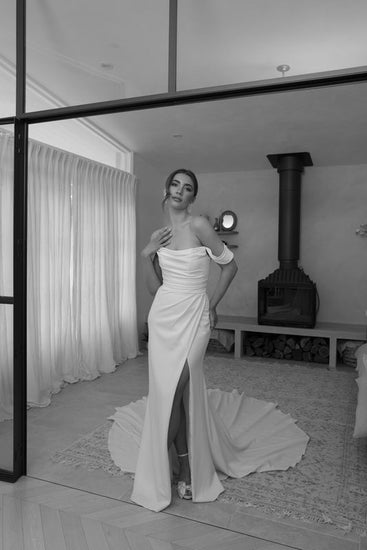 ATHENA gown - minimal FITTED bridal gown by Willow collection Miss Chloe 