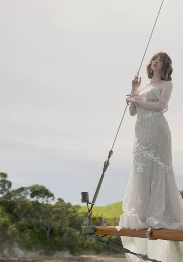 Model wearing Olanna wedding gown
