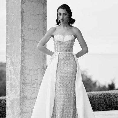 Model wears Theodora Gown AW2348