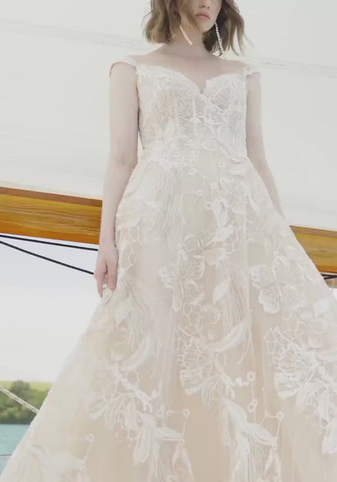 Model wearing Odessa wedding gown