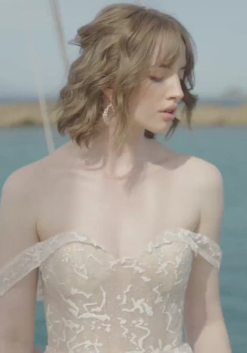 Model wearing Olympia wedding gown